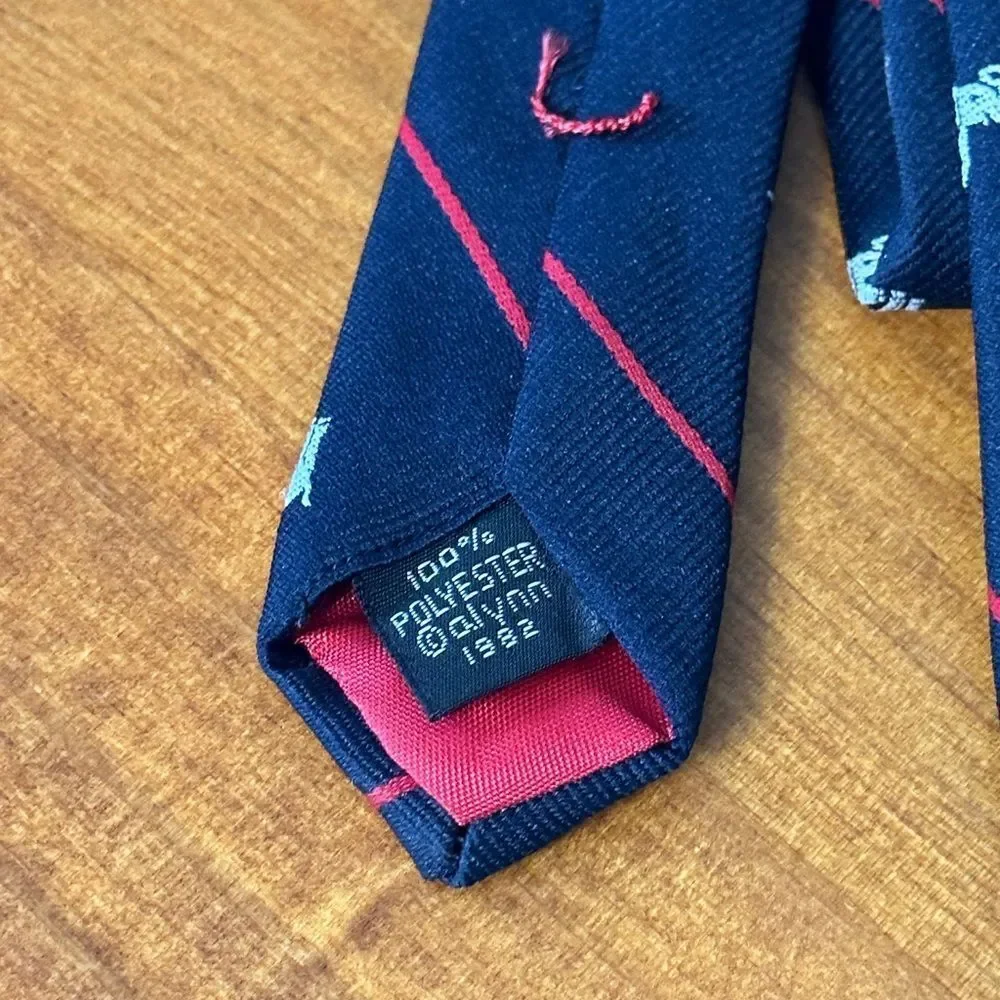 Richard Nixon Library & Birthplace Elephant Red White Blue Neck Tie Vintage 1982